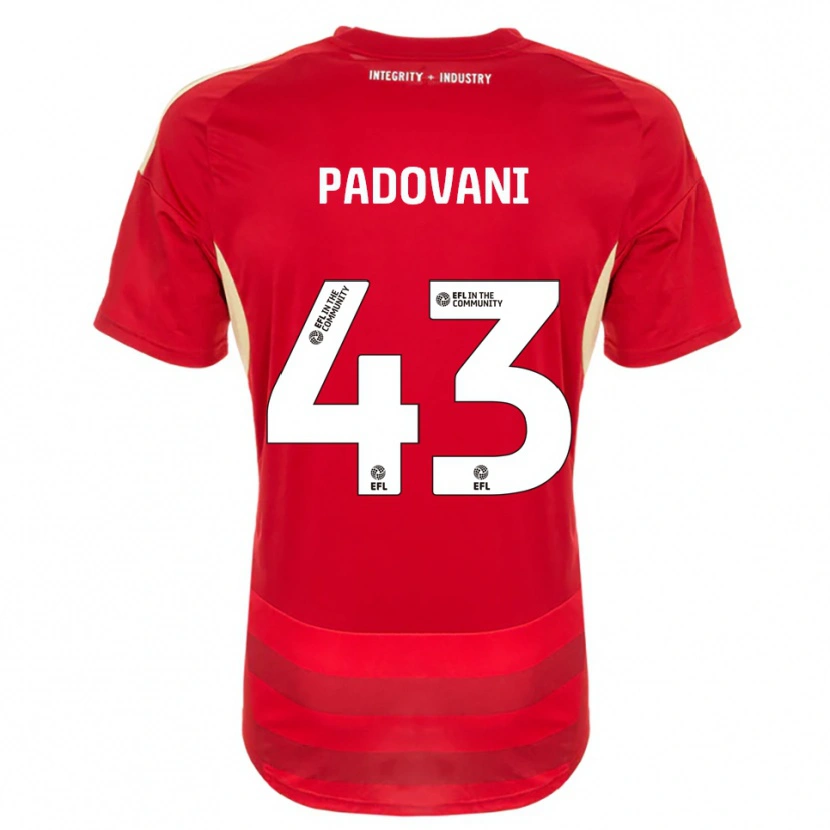 Danxen Män Bruno Padovani #43 Röd Vit Hemmatröja Matchtröjor 2025/26 Tröjor T-Tröja