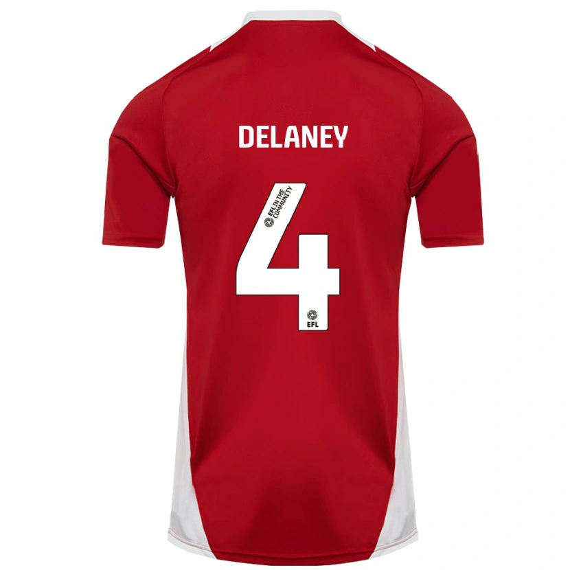 Danxen Män Ryan Delaney #4 Röd Vit Guld Hemmatröja Matchtröjor 2025/26 Tröjor T-Tröja