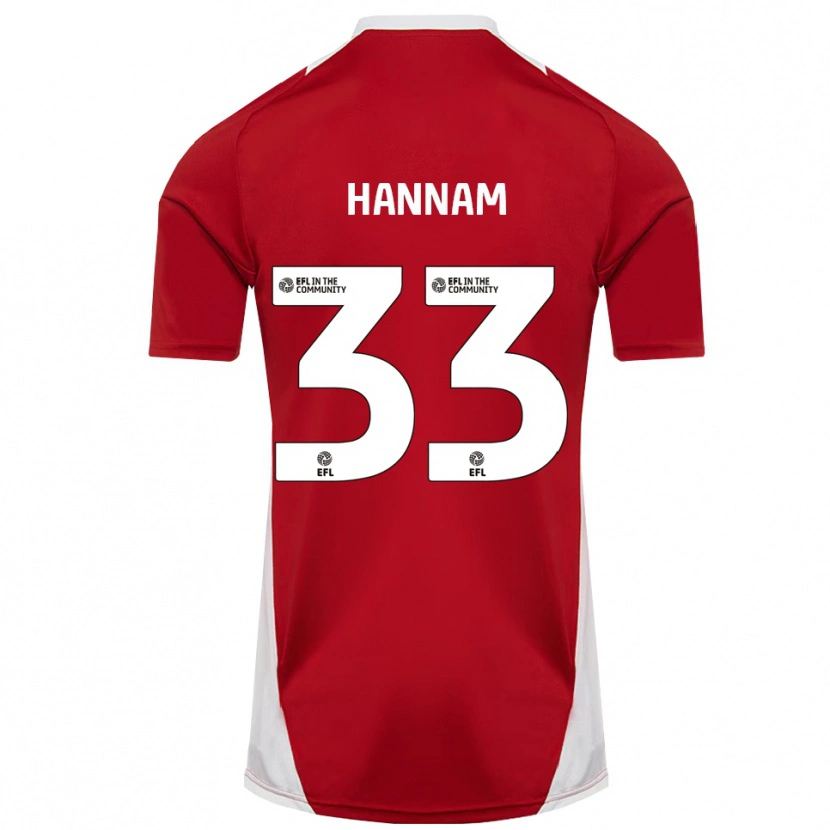 Danxen Män Shawna Hannam #33 Röd Vit Guld Hemmatröja Matchtröjor 2025/26 Tröjor T-Tröja