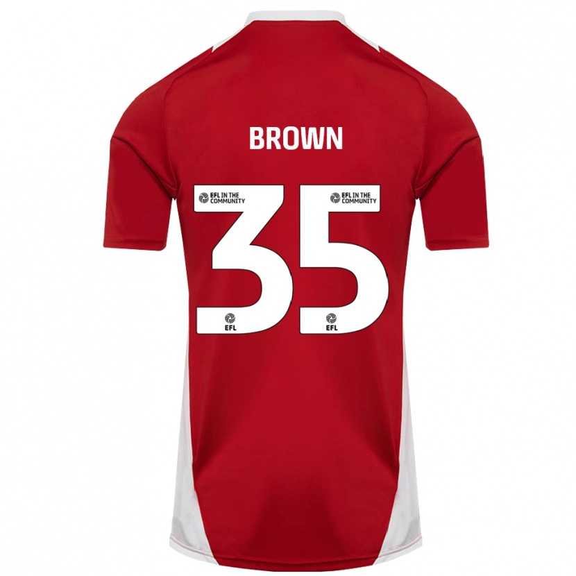 Danxen Män Jaxon Brown #35 Röd Vit Guld Hemmatröja Matchtröjor 2025/26 Tröjor T-Tröja