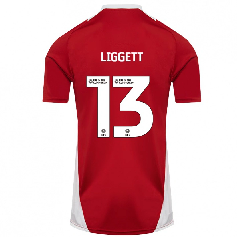 Danxen Män Lacy Liggett #13 Röd Vit Guld Hemmatröja Matchtröjor 2025/26 Tröjor T-Tröja