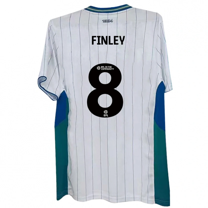 Danxen Män Sam Finley #8 Vit Grön Blå Hemmatröja Matchtröjor 2025/26 Tröjor T-Tröja