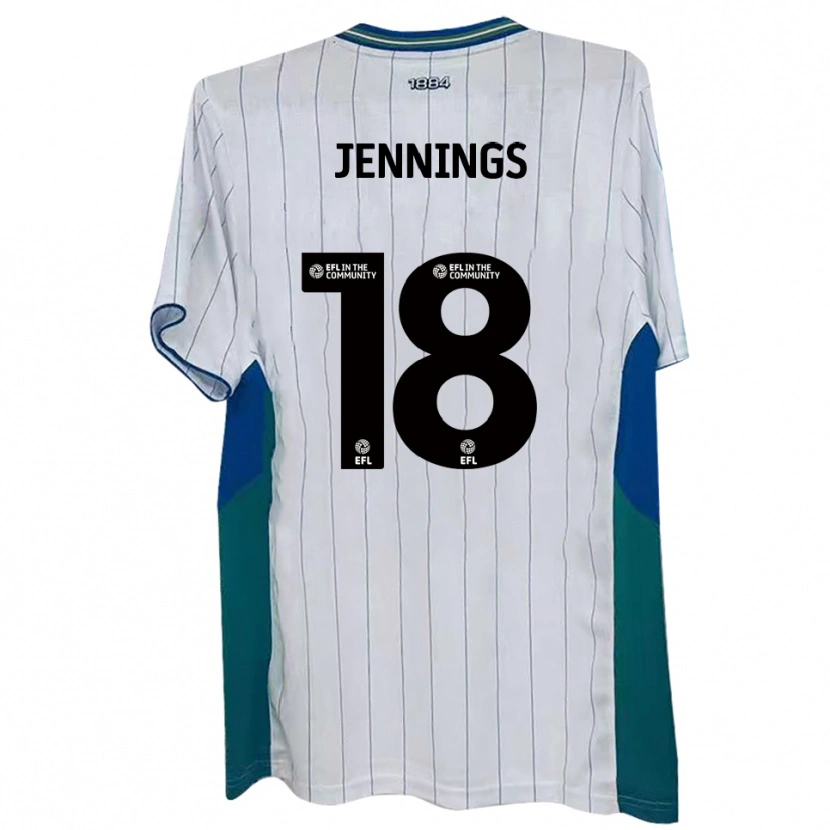Danxen Män Connor Jennings #18 Vit Grön Blå Hemmatröja Matchtröjor 2025/26 Tröjor T-Tröja