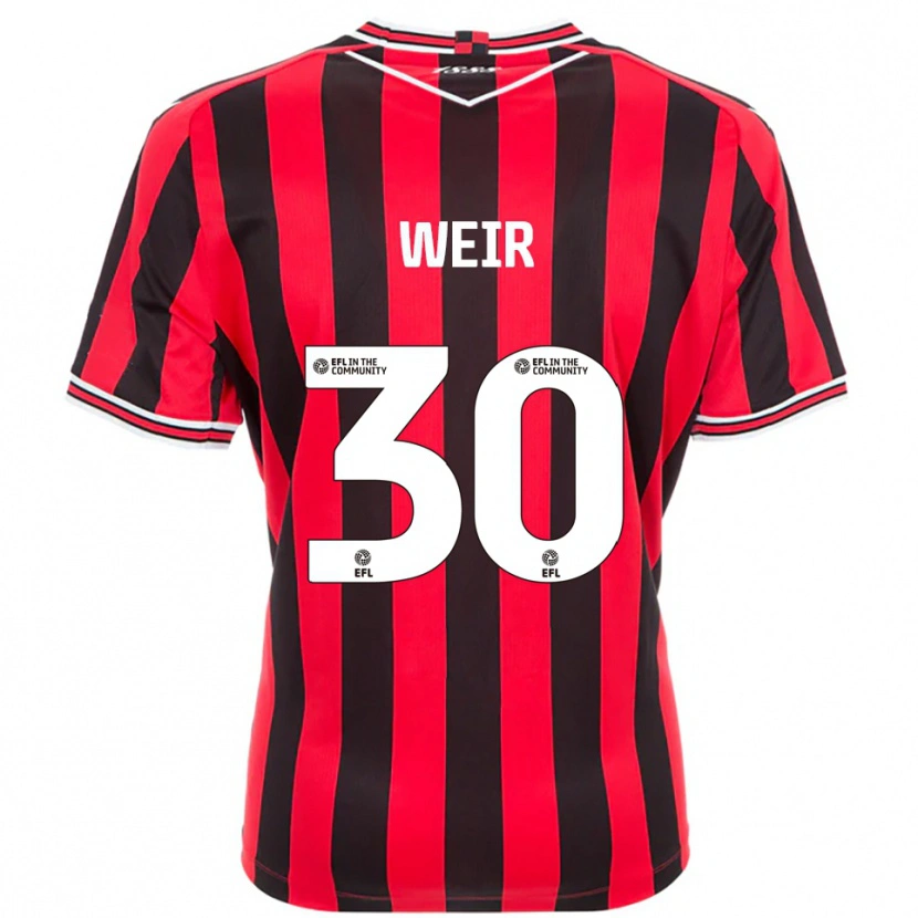 Danxen Män Evan Weir #30 Röd Svart Hemmatröja Matchtröjor 2025/26 Tröjor T-Tröja