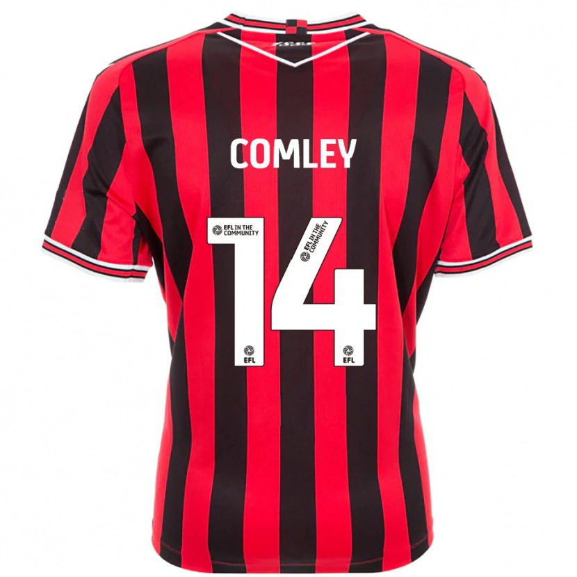 Danxen Män Brandon Comley #14 Röd Svart Hemmatröja Matchtröjor 2025/26 Tröjor T-Tröja