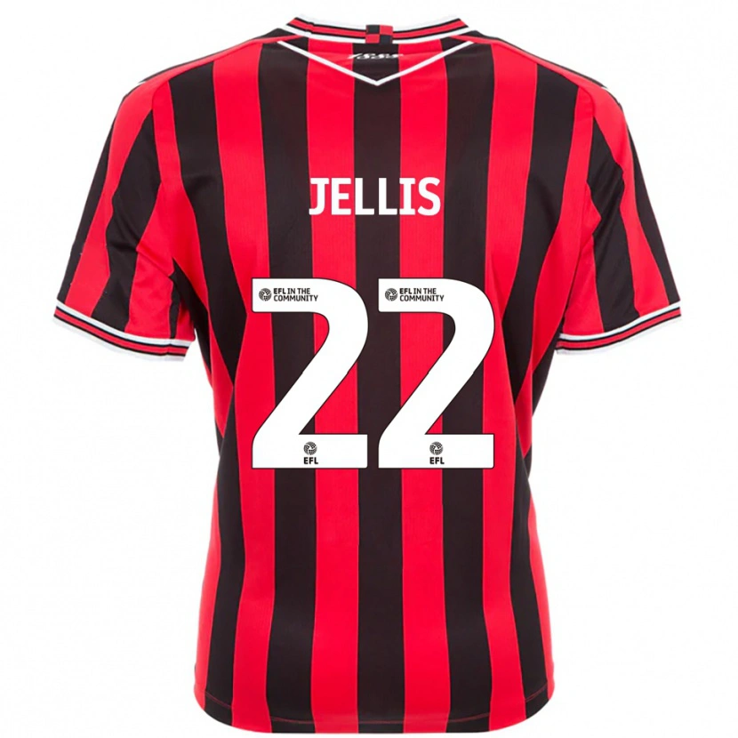 Danxen Män Jamie Jellis #22 Röd Svart Hemmatröja Matchtröjor 2025/26 Tröjor T-Tröja