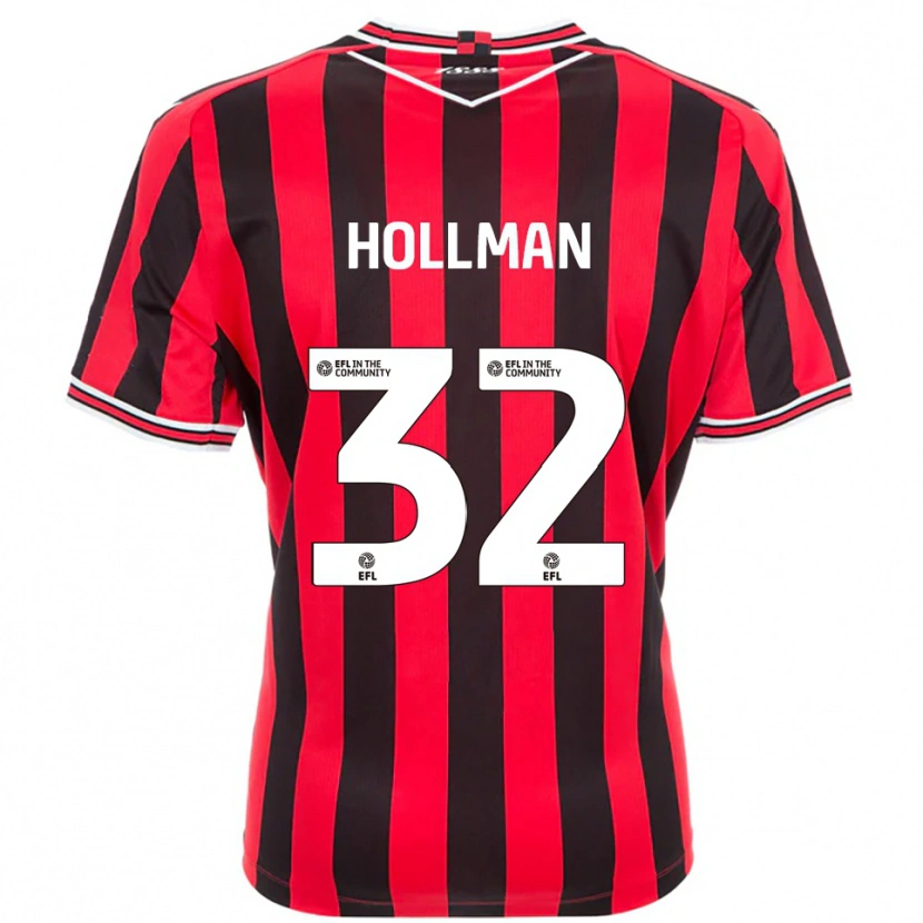 Danxen Män Jake Hollman #32 Röd Svart Hemmatröja Matchtröjor 2025/26 Tröjor T-Tröja