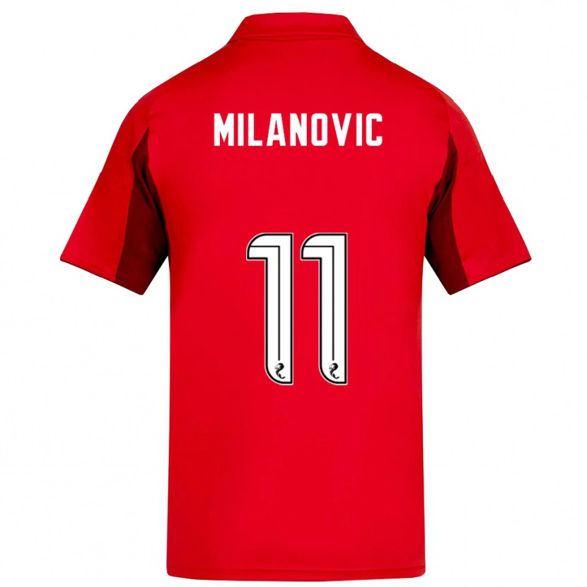 Danxen Män Nicolas Milanovic #11 Röd Vinröd Hemmatröja Matchtröjor 2025/26 Tröjor T-Tröja