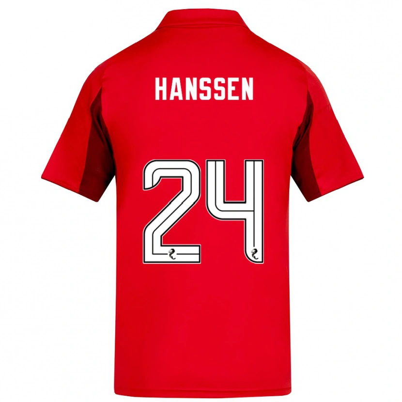 Danxen Män Nadine Hanssen #24 Röd Vinröd Hemmatröja Matchtröjor 2025/26 Tröjor T-Tröja