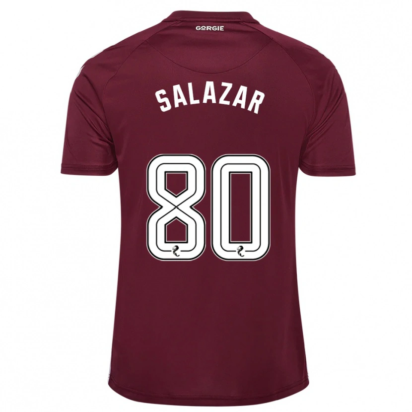 Danxen Män Andrés Salazar #80 Vinröd Vit Hemmatröja Matchtröjor 2025/26 Tröjor T-Tröja