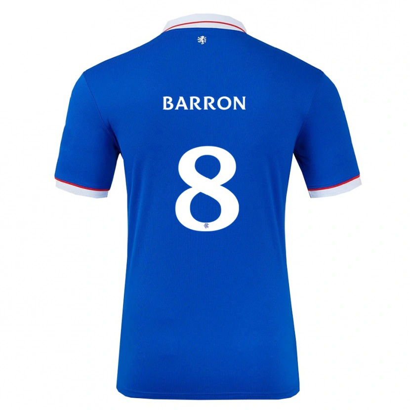 Danxen Män Connor Barron #8 Blå Vit Hemmatröja Matchtröjor 2025/26 Tröjor T-Tröja