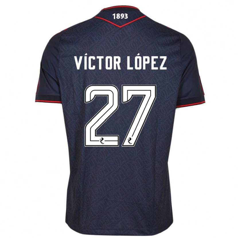 Danxen Män Víctor López #27 Marin Vit Hemmatröja Matchtröjor 2025/26 Tröjor T-Tröja