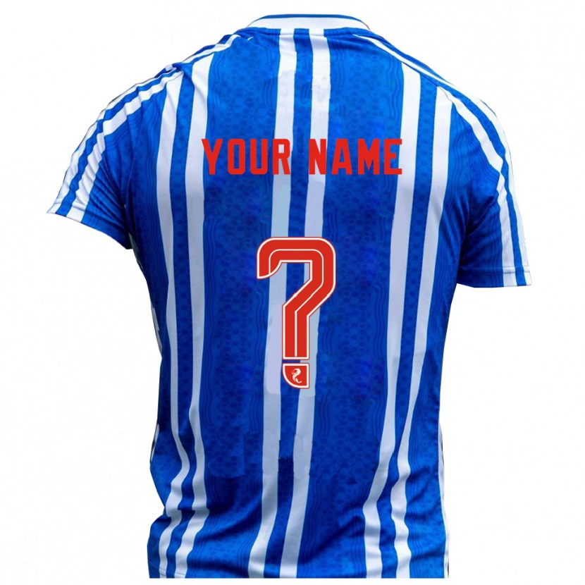 Danxen Män Ditt Namn #0 Blå Vit Hemmatröja Matchtröjor 2025/26 Tröjor T-Tröja