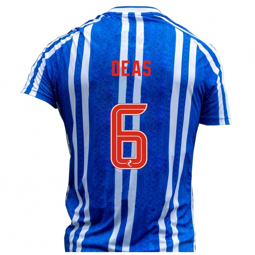 Danxen Män Robbie Deas #6 Blå Vit Hemmatröja Matchtröjor 2025/26 Tröjor T-Tröja