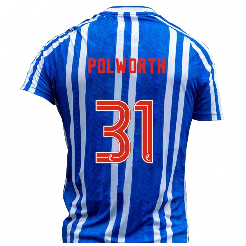 Danxen Män Liam Polworth #31 Blå Vit Hemmatröja Matchtröjor 2025/26 Tröjor T-Tröja