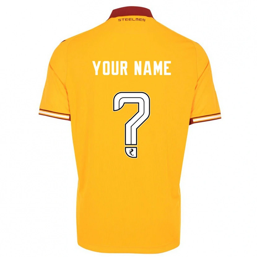 Danxen Män Ditt Namn #0 Gul Vinröd Hemmatröja Matchtröjor 2025/26 Tröjor T-Tröja