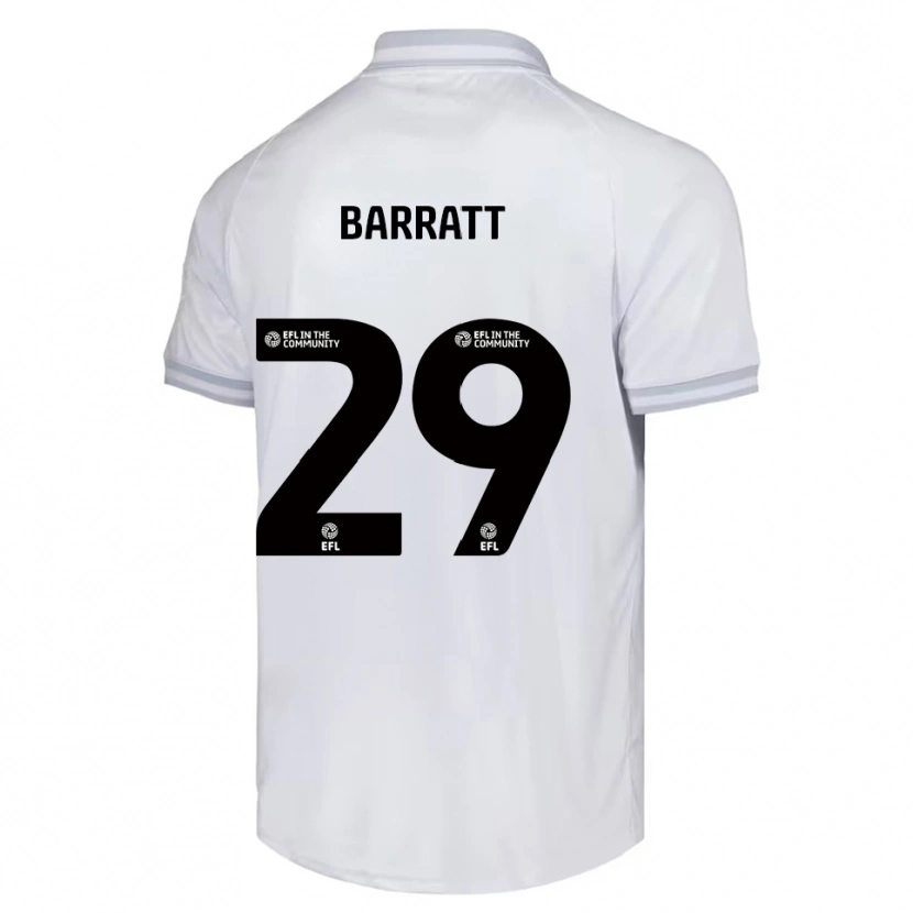 Danxen Män Connor Barratt #29 Vit Grå Svart Bortatröja Matchtröjor 2025/26 Tröjor T-Tröja
