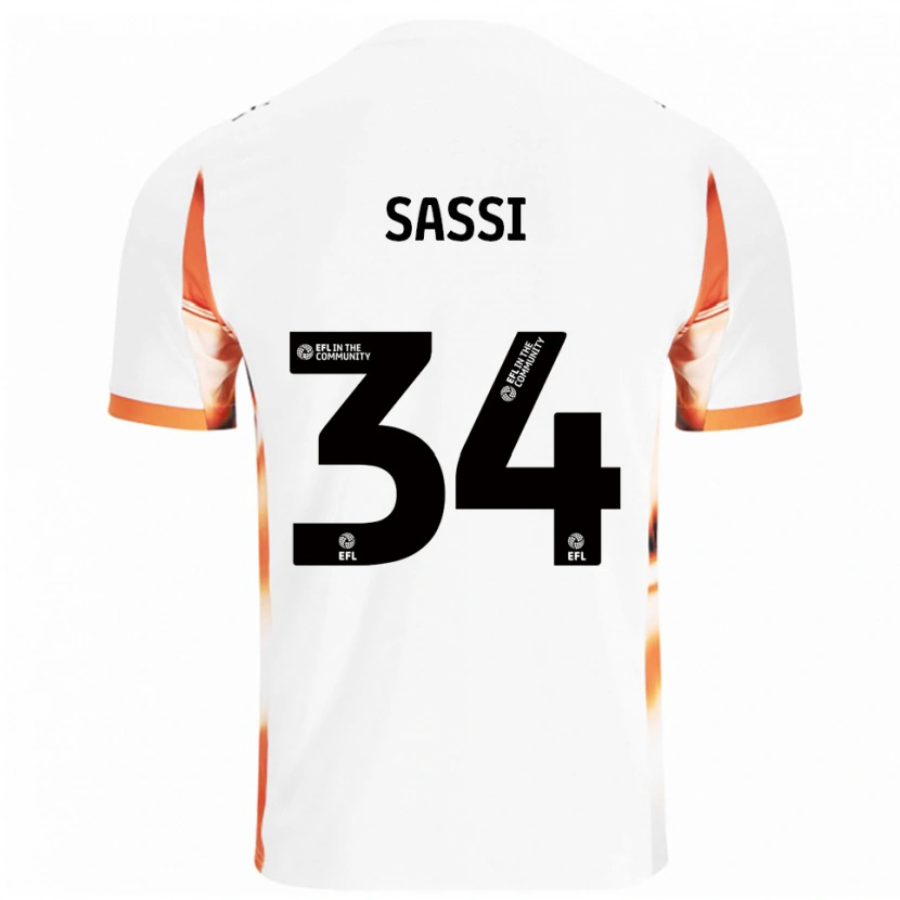 Danxen Män Dan Sassi #34 Vit Orange Svart Bortatröja Matchtröjor 2025/26 Tröjor T-Tröja