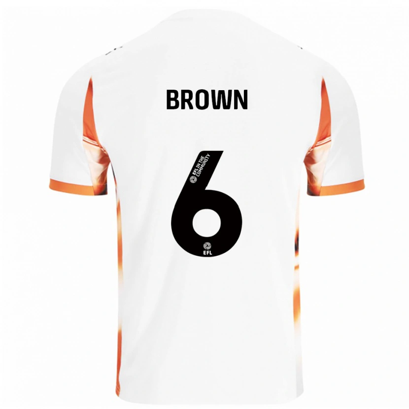 Danxen Män Jordan Brown #6 Vit Orange Svart Bortatröja Matchtröjor 2025/26 Tröjor T-Tröja