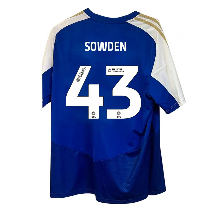 Danxen Män Andrew Sowden #43 Blå Vit Guld Bortatröja Matchtröjor 2025/26 Tröjor T-Tröja