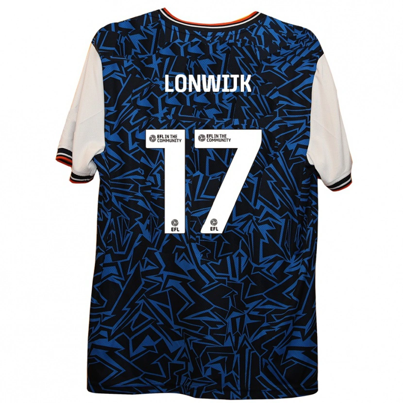 Danxen Män Nigel Lonwijk #17 Blå Svart Vit Bortatröja Matchtröjor 2025/26 Tröjor T-Tröja