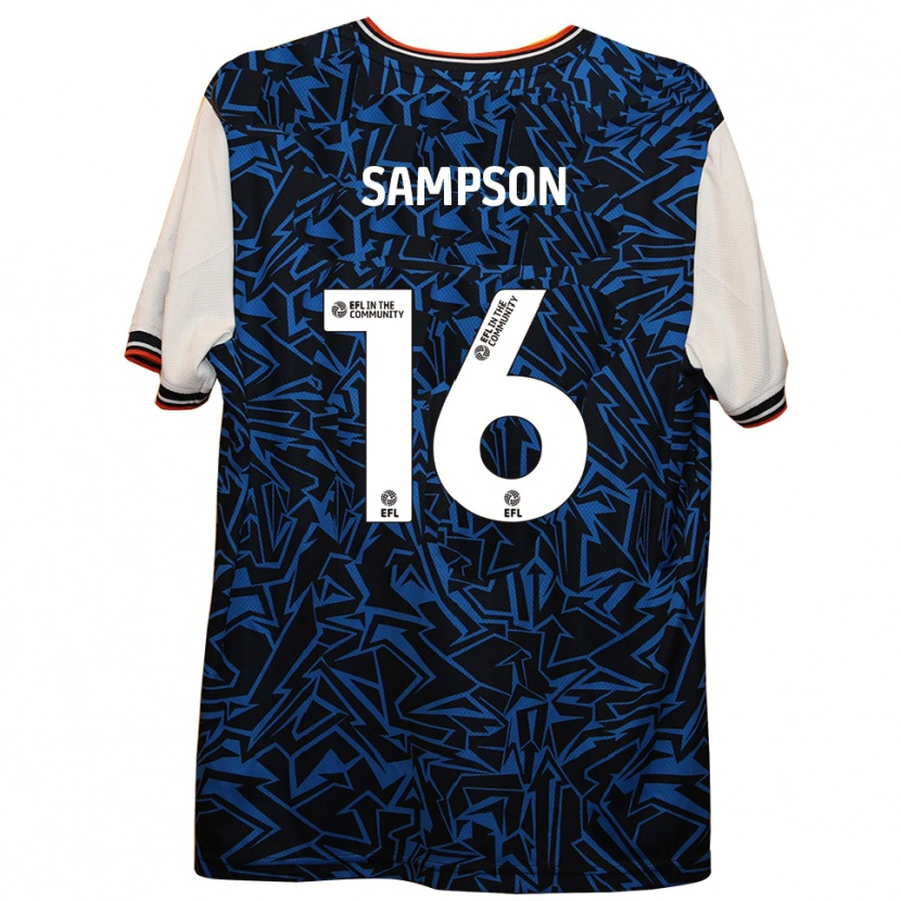 Danxen Män Enoch Sampson #16 Blå Svart Vit Bortatröja Matchtröjor 2025/26 Tröjor T-Tröja
