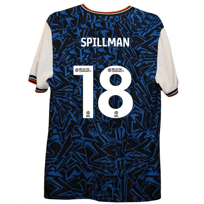 Danxen Män Gabriella Spillman #18 Blå Svart Vit Bortatröja Matchtröjor 2025/26 Tröjor T-Tröja