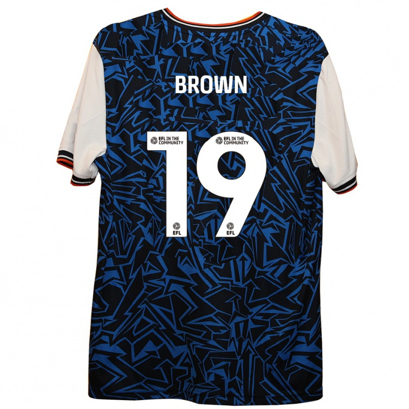 Danxen Män Jacob Brown #19 Blå Svart Vit Bortatröja Matchtröjor 2025/26 Tröjor T-Tröja