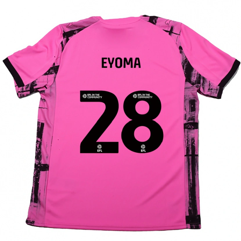 Danxen Män Timothy Eyoma #28 Rosaröd Svart Bortatröja Matchtröjor 2025/26 Tröjor T-Tröja