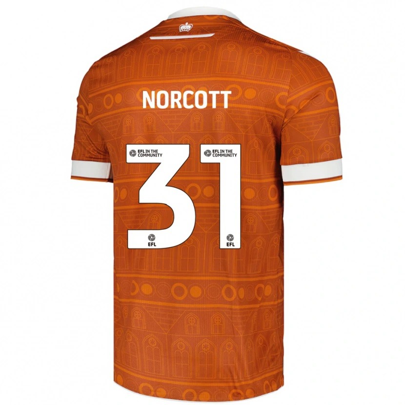 Danxen Män Tom Norcott #31 Orange Vit Bortatröja Matchtröjor 2025/26 Tröjor T-Tröja