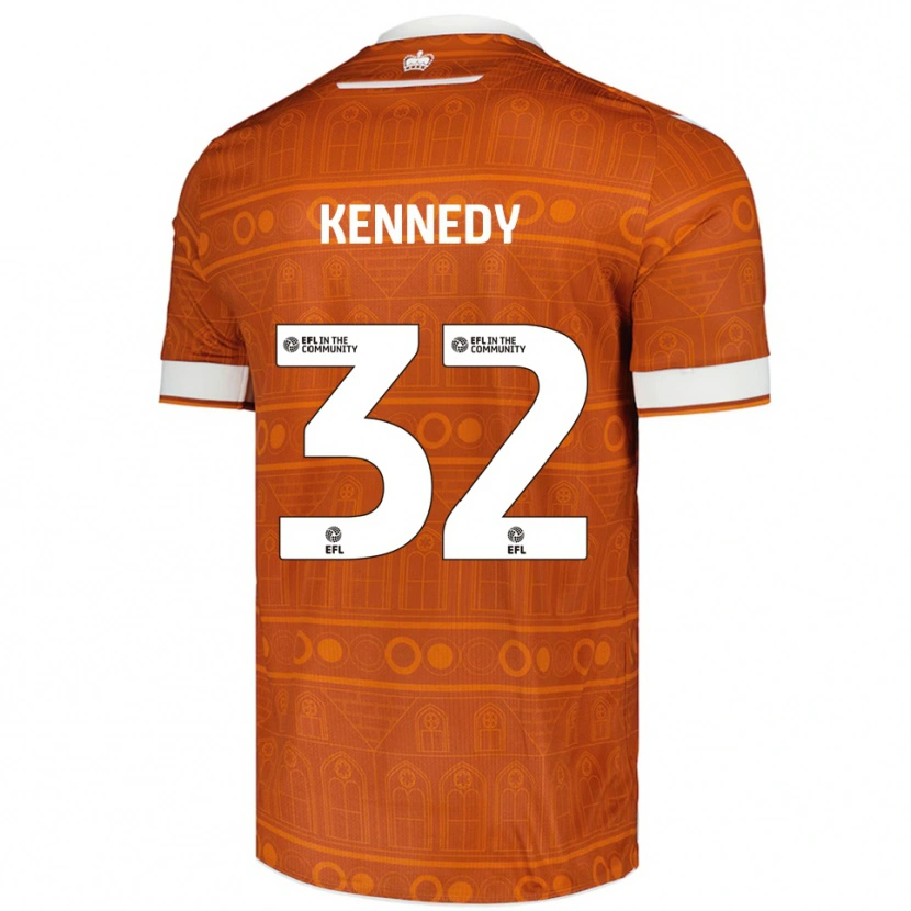 Danxen Män Stevie Kennedy #32 Orange Vit Bortatröja Matchtröjor 2025/26 Tröjor T-Tröja