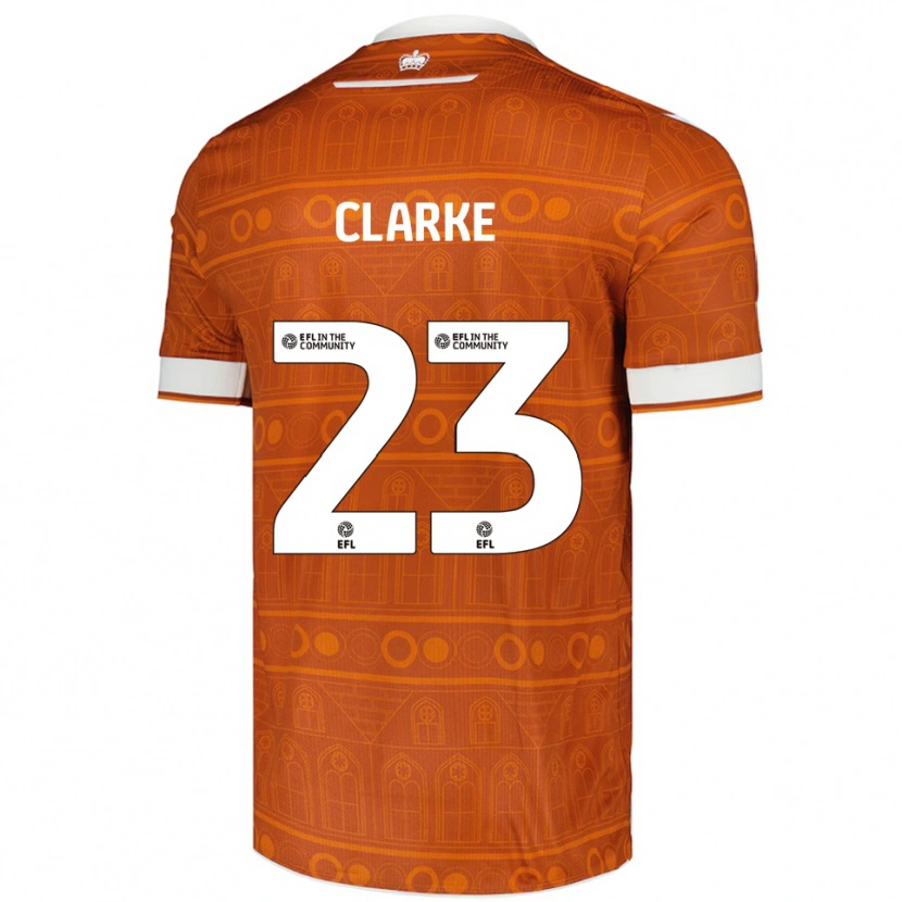 Danxen Män John Clarke #23 Orange Vit Bortatröja Matchtröjor 2025/26 Tröjor T-Tröja