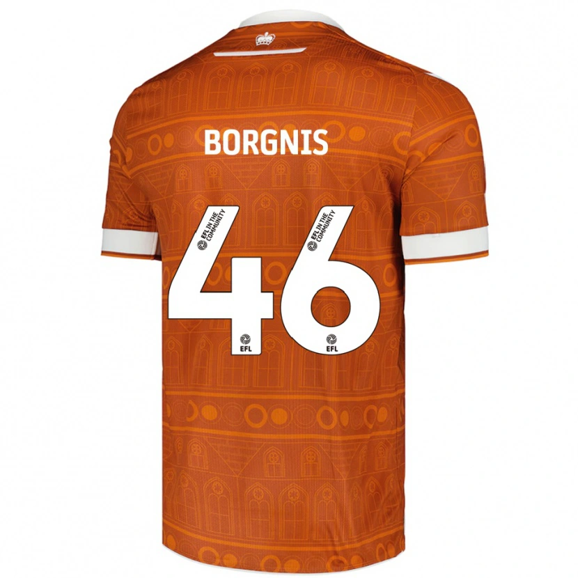 Danxen Män Jacob Borgnis #46 Orange Vit Bortatröja Matchtröjor 2025/26 Tröjor T-Tröja