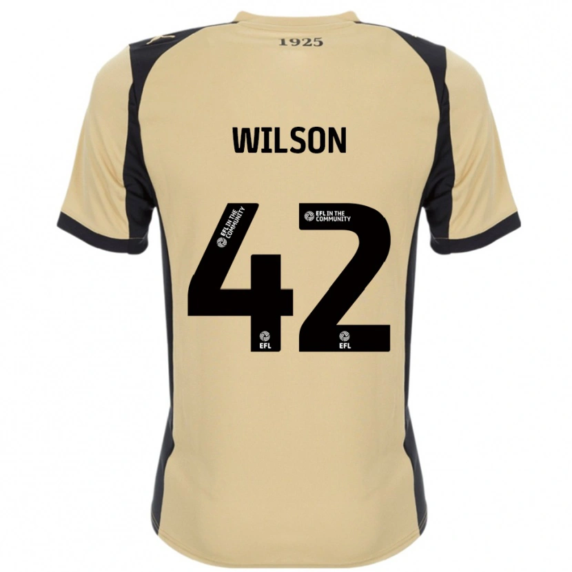 Danxen Män Reece Wilson #42 Guld Svart Bortatröja Matchtröjor 2025/26 Tröjor T-Tröja