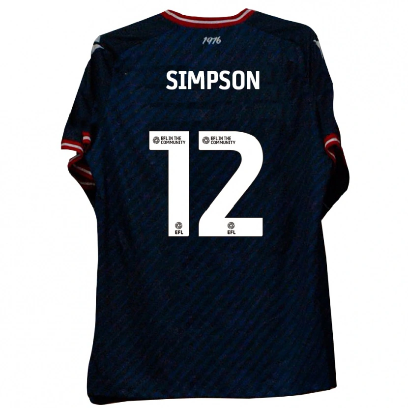 Danxen Män Tyreece Simpson #12 Marin Röd Bortatröja Matchtröjor 2025/26 Tröjor T-Tröja