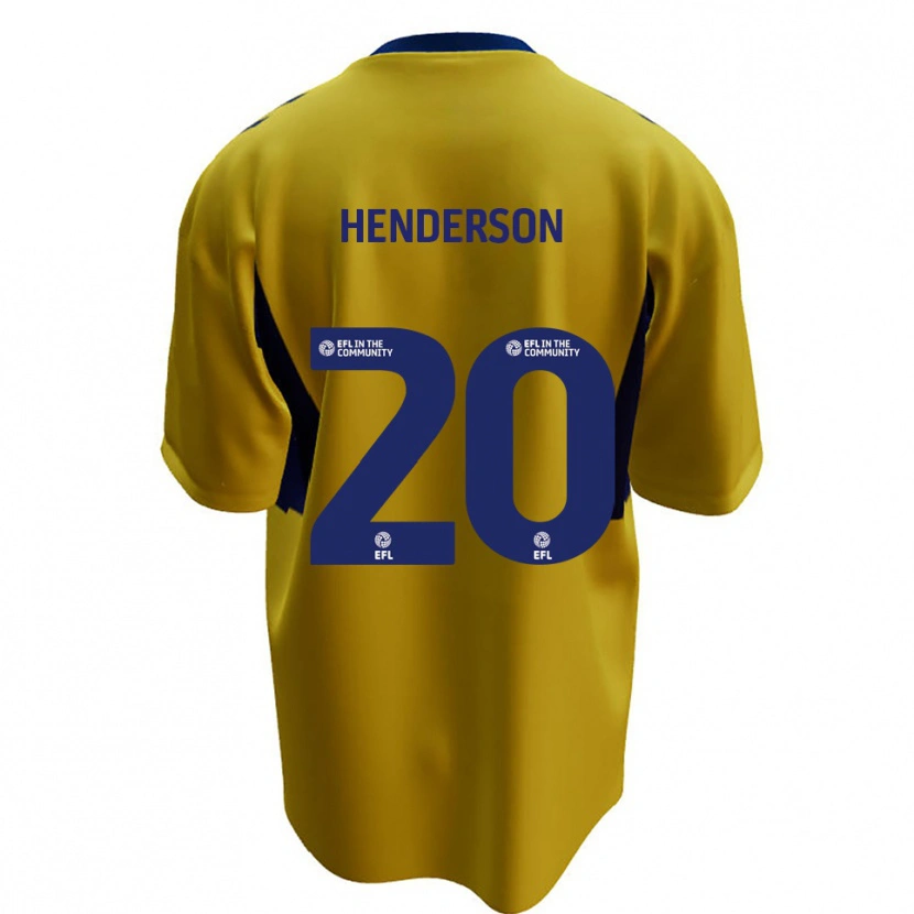 Danxen Män Ewan Henderson #20 Gul Blå Bortatröja Matchtröjor 2025/26 Tröjor T-Tröja