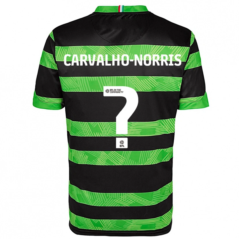 Danxen Män Tom Carvalho-Norris #0 Svart Grön Bortatröja Matchtröjor 2025/26 Tröjor T-Tröja