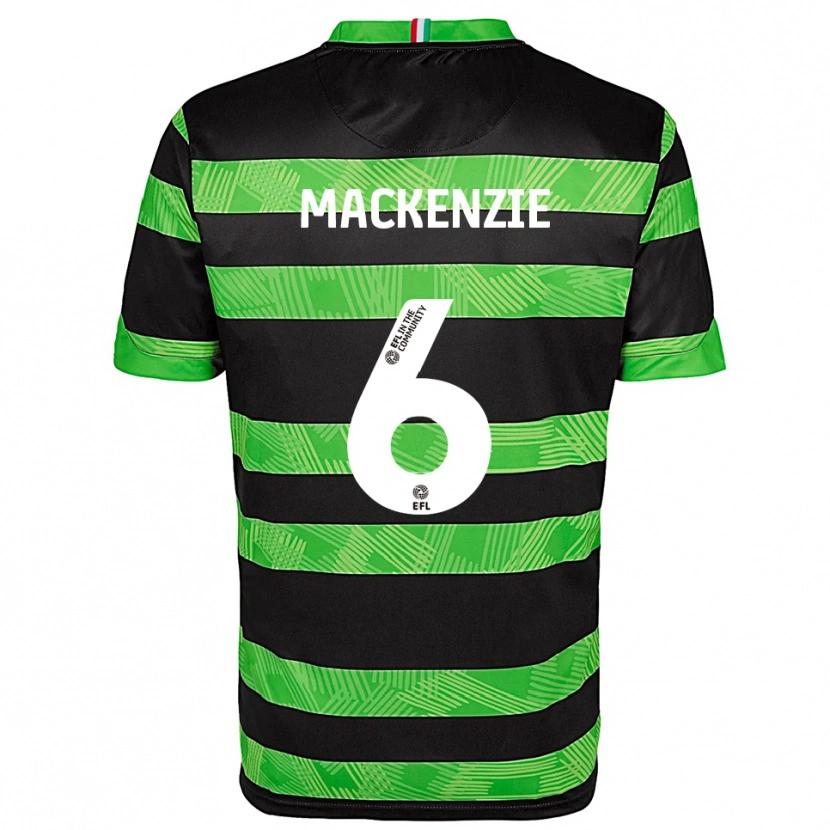 Danxen Män Hannah Mackenzie #6 Svart Grön Bortatröja Matchtröjor 2025/26 Tröjor T-Tröja
