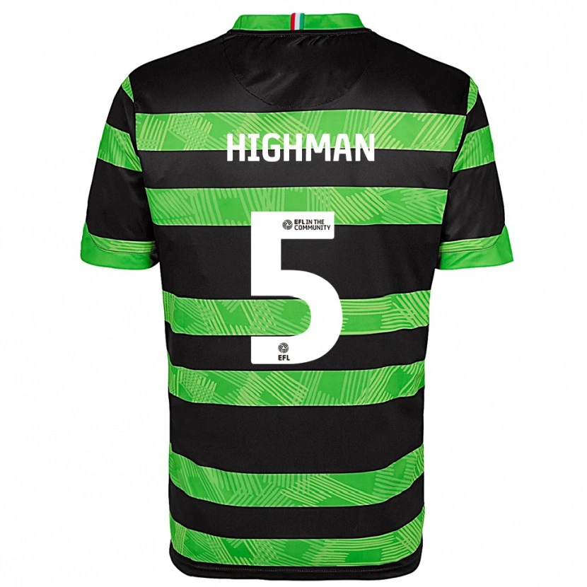 Danxen Män Kelly Highman #5 Svart Grön Bortatröja Matchtröjor 2025/26 Tröjor T-Tröja
