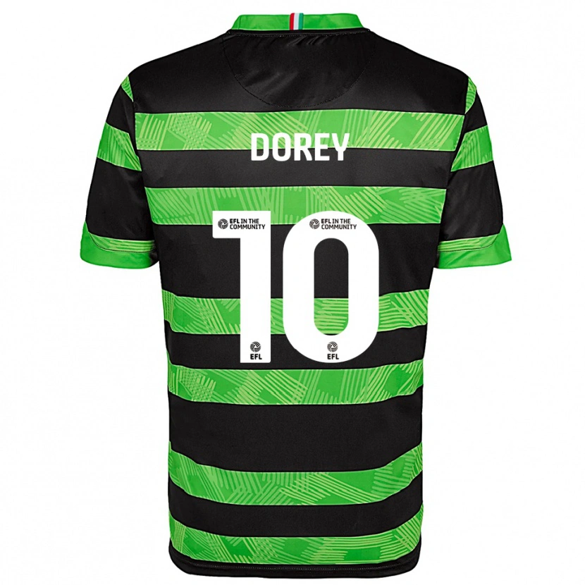 Danxen Män Ellie Dorey #10 Svart Grön Bortatröja Matchtröjor 2025/26 Tröjor T-Tröja