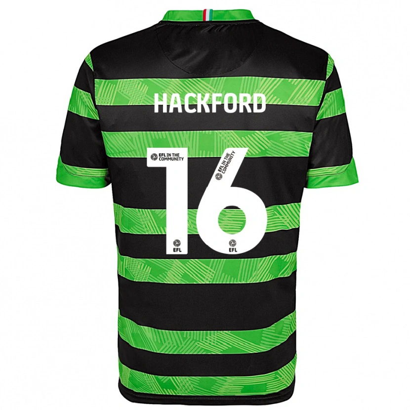 Danxen Män Antwoine Hackford #16 Svart Grön Bortatröja Matchtröjor 2025/26 Tröjor T-Tröja