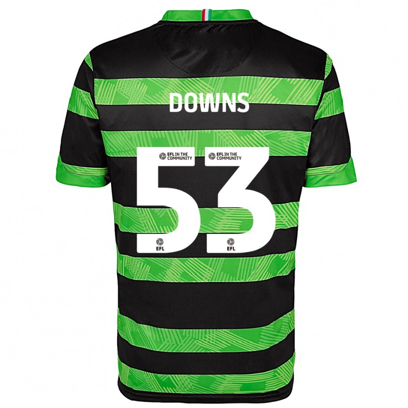 Danxen Män Oliver Downs #53 Svart Grön Bortatröja Matchtröjor 2025/26 Tröjor T-Tröja