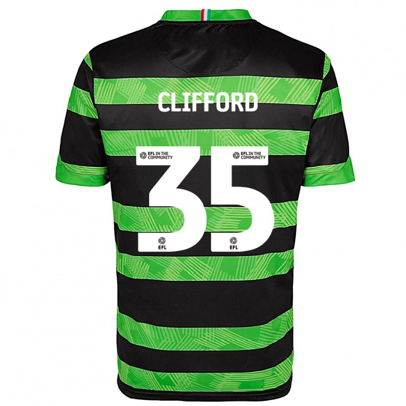 Danxen Män Georgia Clifford #35 Svart Grön Bortatröja Matchtröjor 2025/26 Tröjor T-Tröja