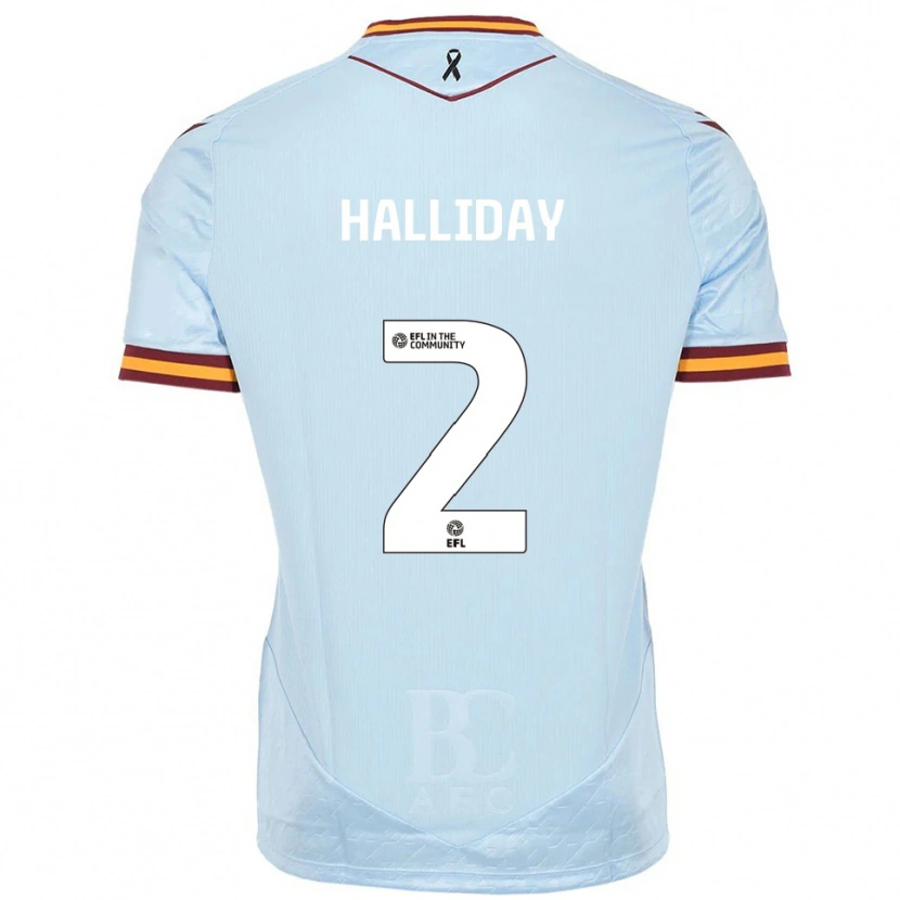 Danxen Män Brad Halliday #2 Himmelsblå Bortatröja Matchtröjor 2025/26 Tröjor T-Tröja