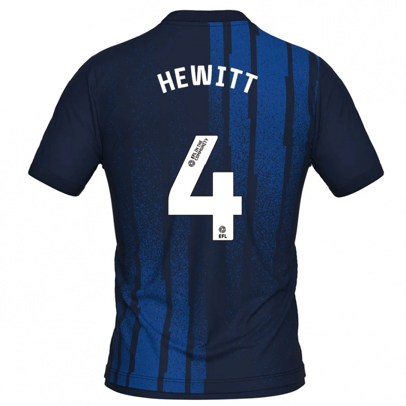 Danxen Män Elliott Hewitt #4 Marin Vit Bortatröja Matchtröjor 2025/26 Tröjor T-Tröja