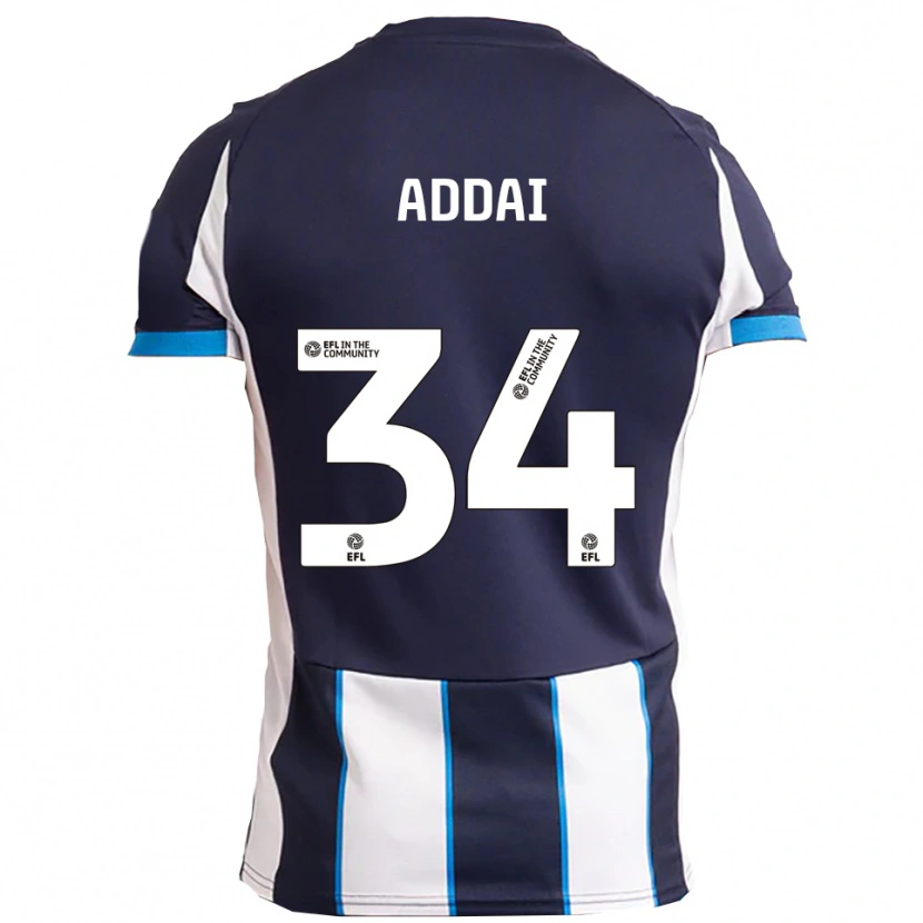 Danxen Män Corey Addai #34 Vit Marin Bortatröja Matchtröjor 2025/26 Tröjor T-Tröja