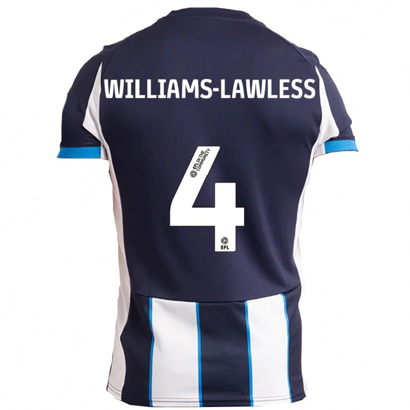 Danxen Män John Williams-Lawless #4 Vit Marin Bortatröja Matchtröjor 2025/26 Tröjor T-Tröja
