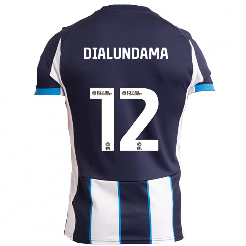 Danxen Män Michee Dialundama #12 Vit Marin Bortatröja Matchtröjor 2025/26 Tröjor T-Tröja