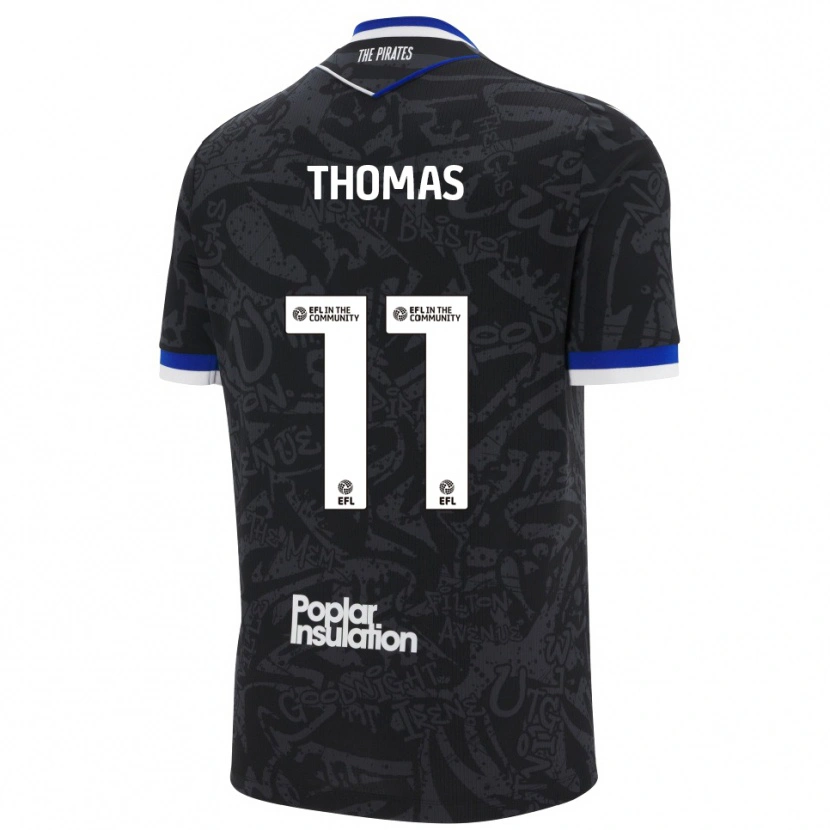 Danxen Män Luke Thomas #11 Svart Vit Bortatröja Matchtröjor 2025/26 Tröjor T-Tröja