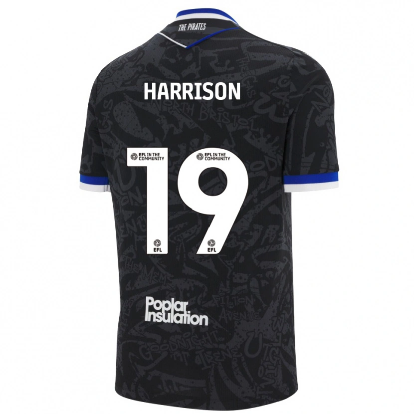 Danxen Män Ellis Harrison #19 Svart Vit Bortatröja Matchtröjor 2025/26 Tröjor T-Tröja